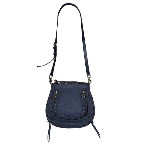 Rebecca Minkoff Navy Blue Leather Suede Saddle Bag - Picture 1 of 12
